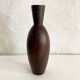 Ceramic vase painted brown (wood effect), elongated model