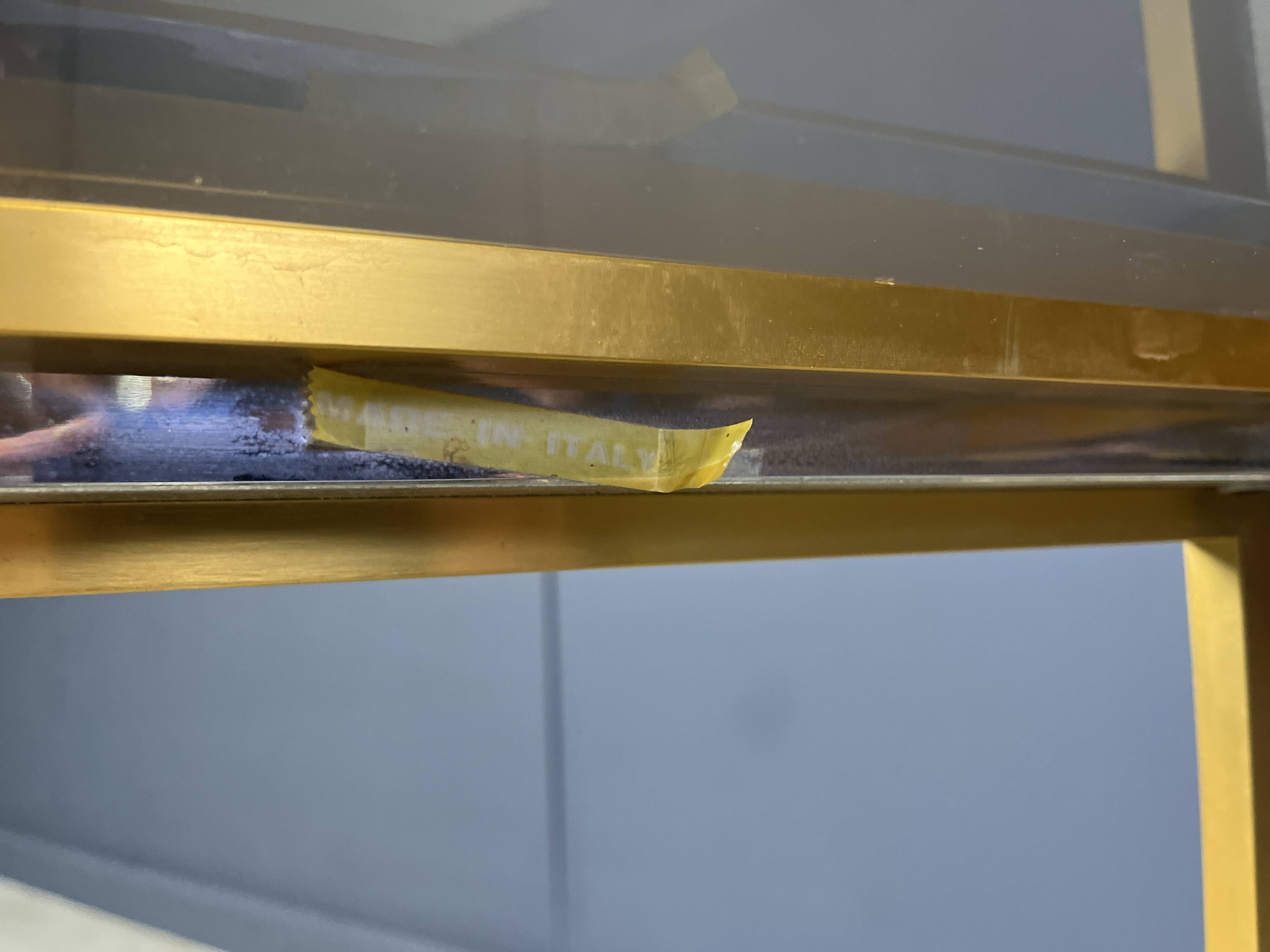 Italian brass and chrome drinks trolley