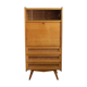 Secrétaire vintage en bois et rotin