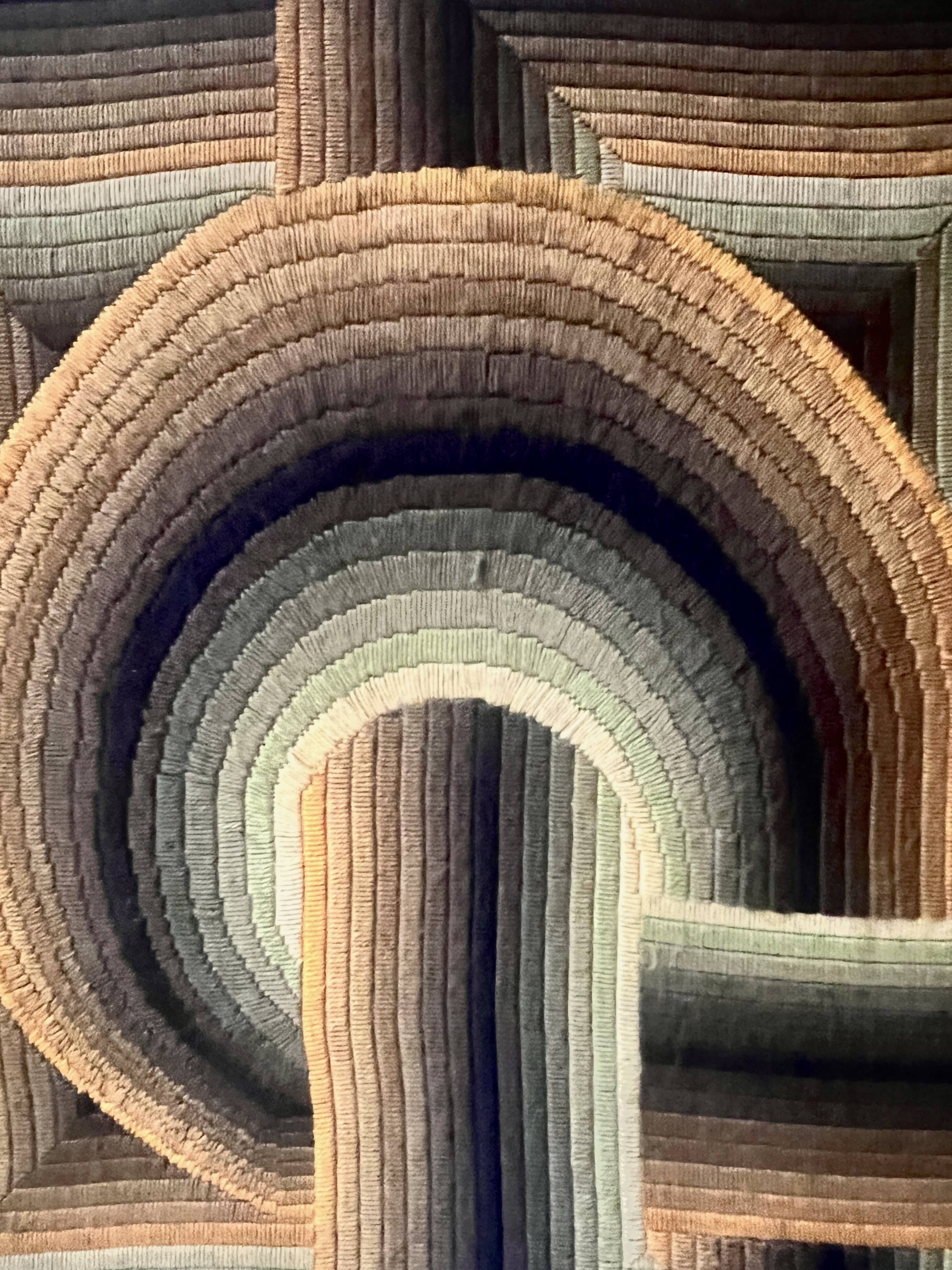 Patrice Allard, Kinetic Tapestry Painting, Vasarely School, Circa 1970