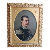 Peinture ancienne portrait de gentilhomme militaire, Arturo FALDI (Florence 1856-1911)