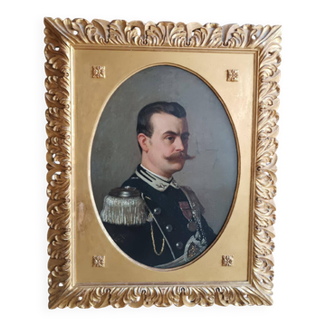 Antique painting portrait of a military gentleman, Arturo FALDI (Florence 1856-1911)