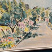 Original Swedish Oil On Canvas – “Landscape” By Lena Jenny Malmajo – Dated 2000 – Vintage & Framed