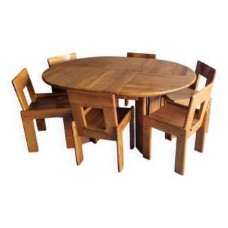 Silvio Coppola table and 6 chairs set