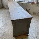 XXL walnut trade counter with multiple drawers