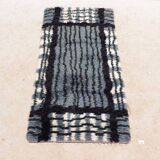 Mid-Century Modern Swedish Rya Rug in Grey, Black, and White, 1950s