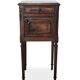 Louis XVI bedside table in walnut and marble - pink sculptures