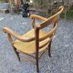 Cherry wood straw armchair