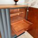 Buffet vintage noir mat et bois brut