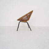 Rohe Noordwolde rattan lounge chair, The Netherlands 1950