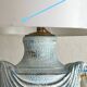Painted plaster lamp, new 2 M fabric cable, fabric lampshade