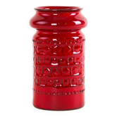 Red ceramic vase, German design, 1960s, made in West Germany