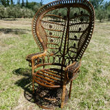 Fauteuil Emmanuelle peacock en rotin