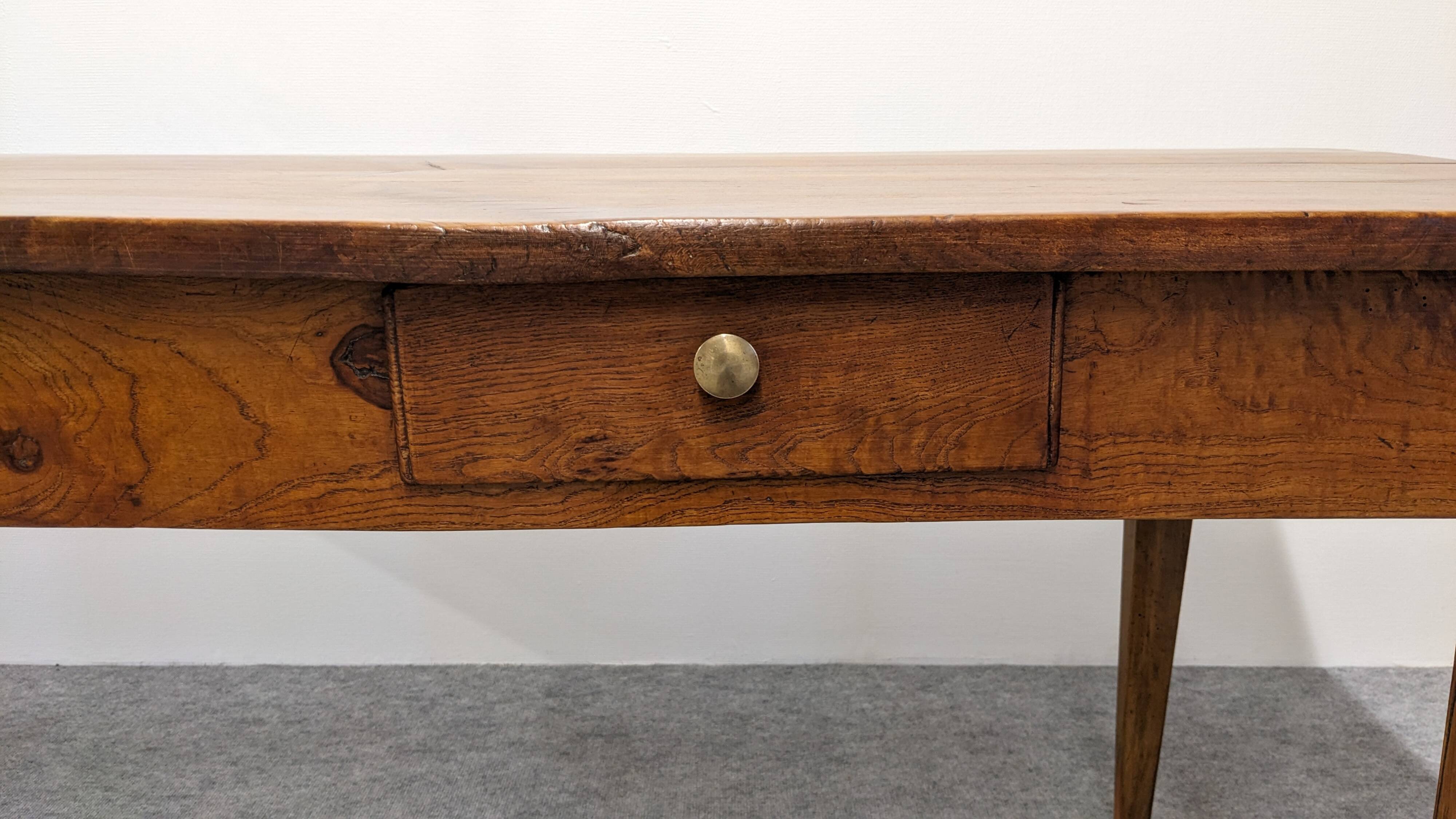 Burgundian farmhouse table in cherry wood, France early 19th century.