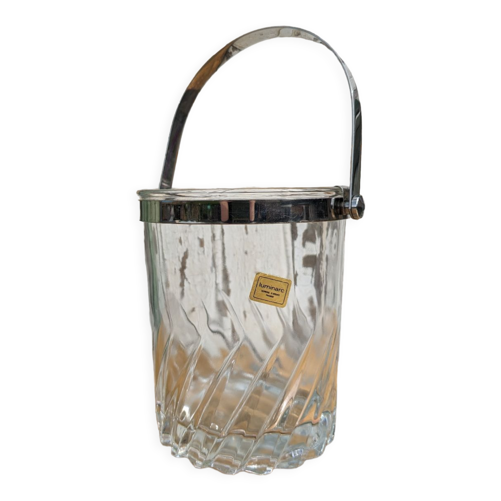 Ice bucket, vintage ice cubes