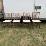 Set 4 chairs white vintage year 60