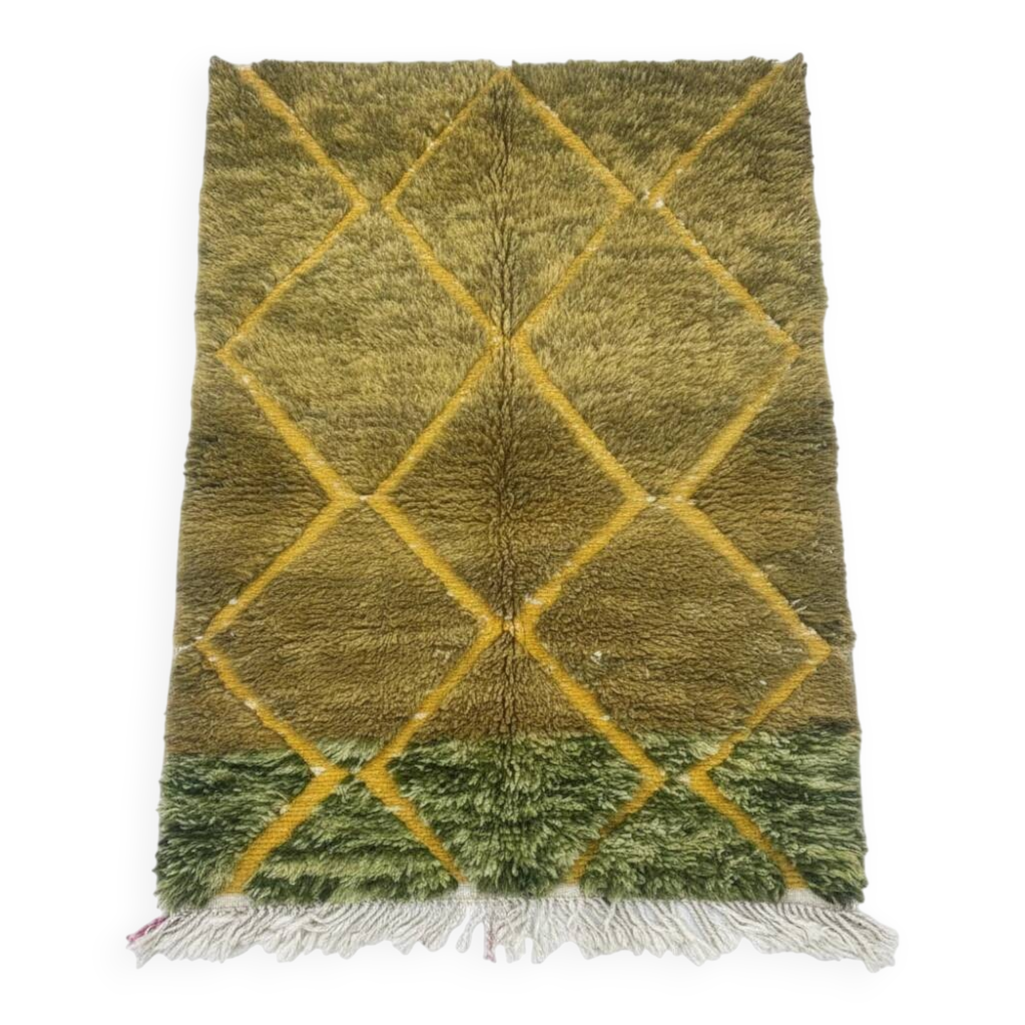 Small green Moroccan rug