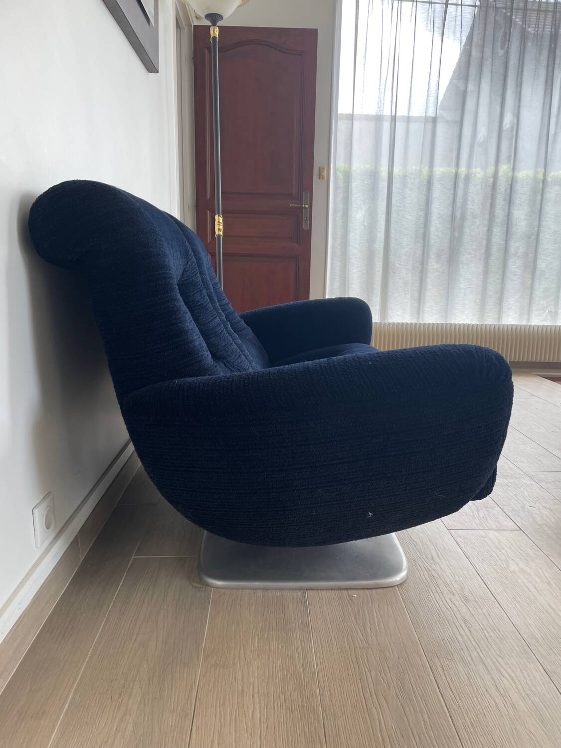 Sofa set + armchair + footrest Jean Prévost – 1970s