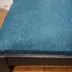 Pair of brutalist wooden chairs revamped in black, duck green fabric seat