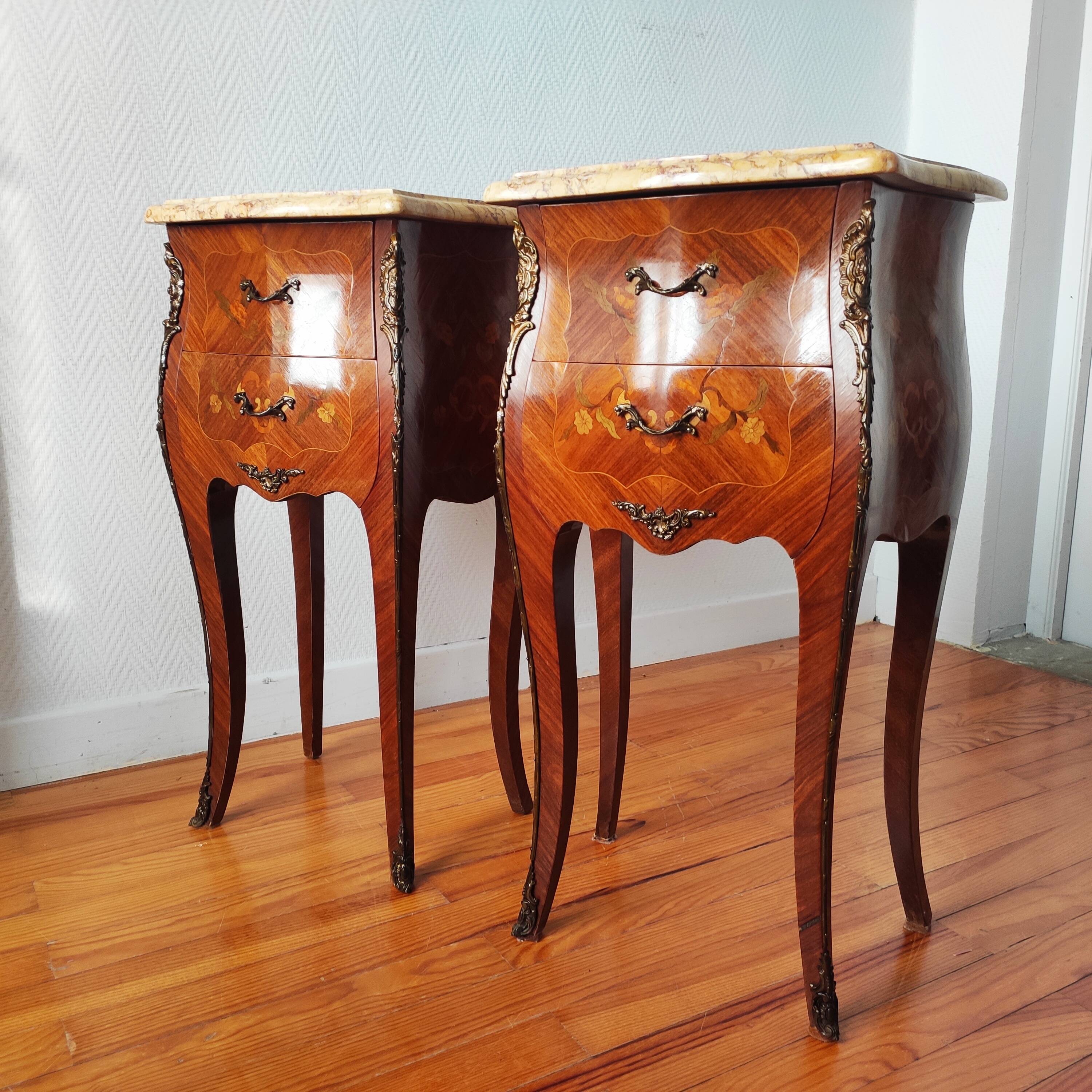 Pair of Louis XV style bedside tables