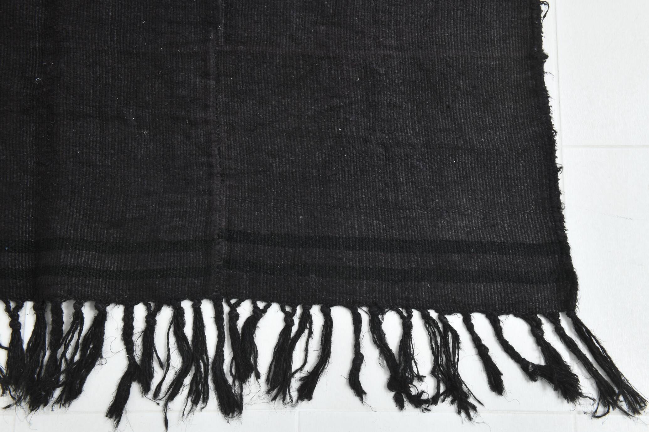 5x7 Grey & Black Striped Vintage Kilim Rug, 155x229Cm