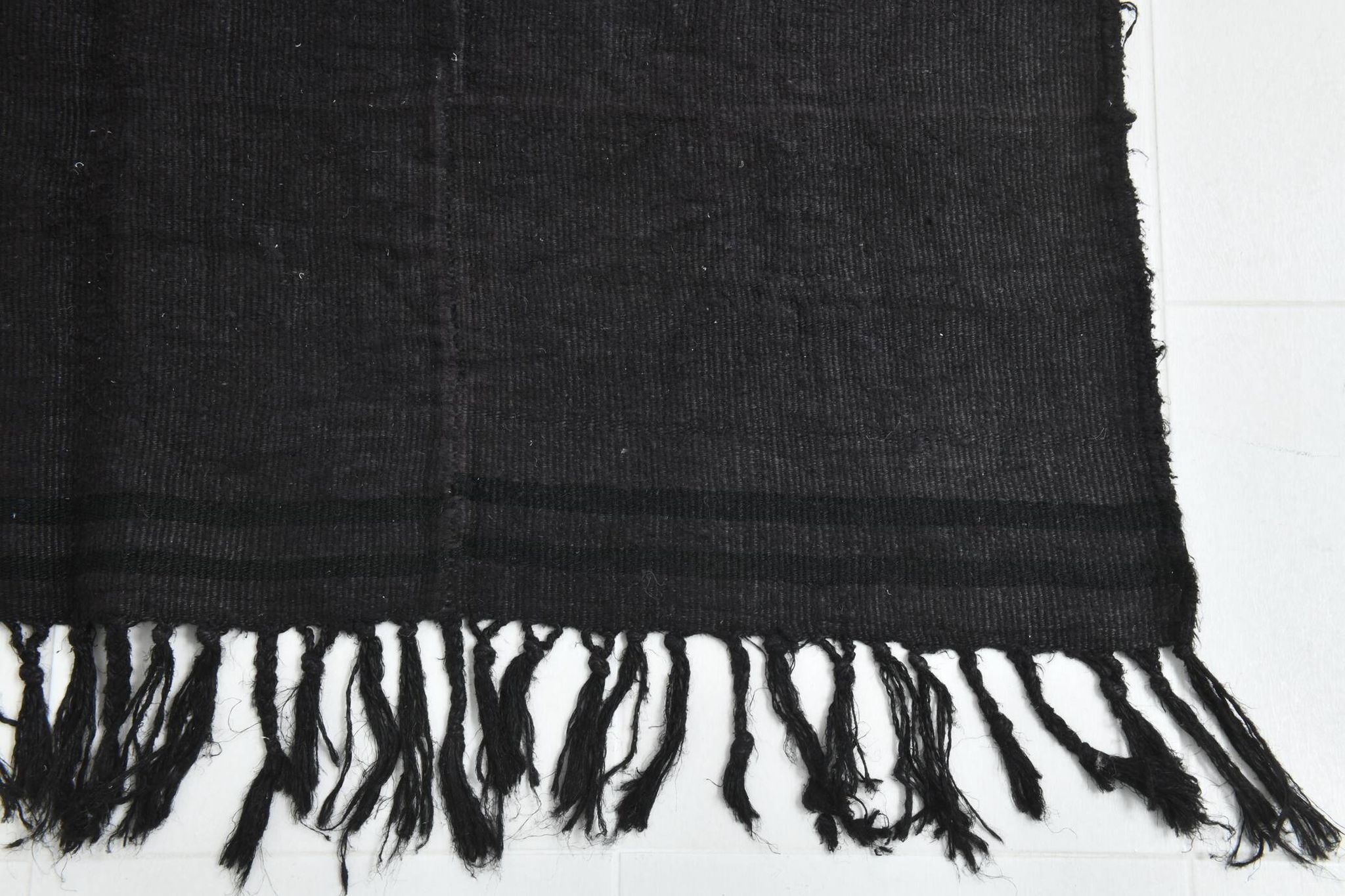5x7 Grey & Black Striped Vintage Kilim Rug, 155x229Cm