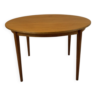 Circular beechwood table - Sweden, 1950s/60s
