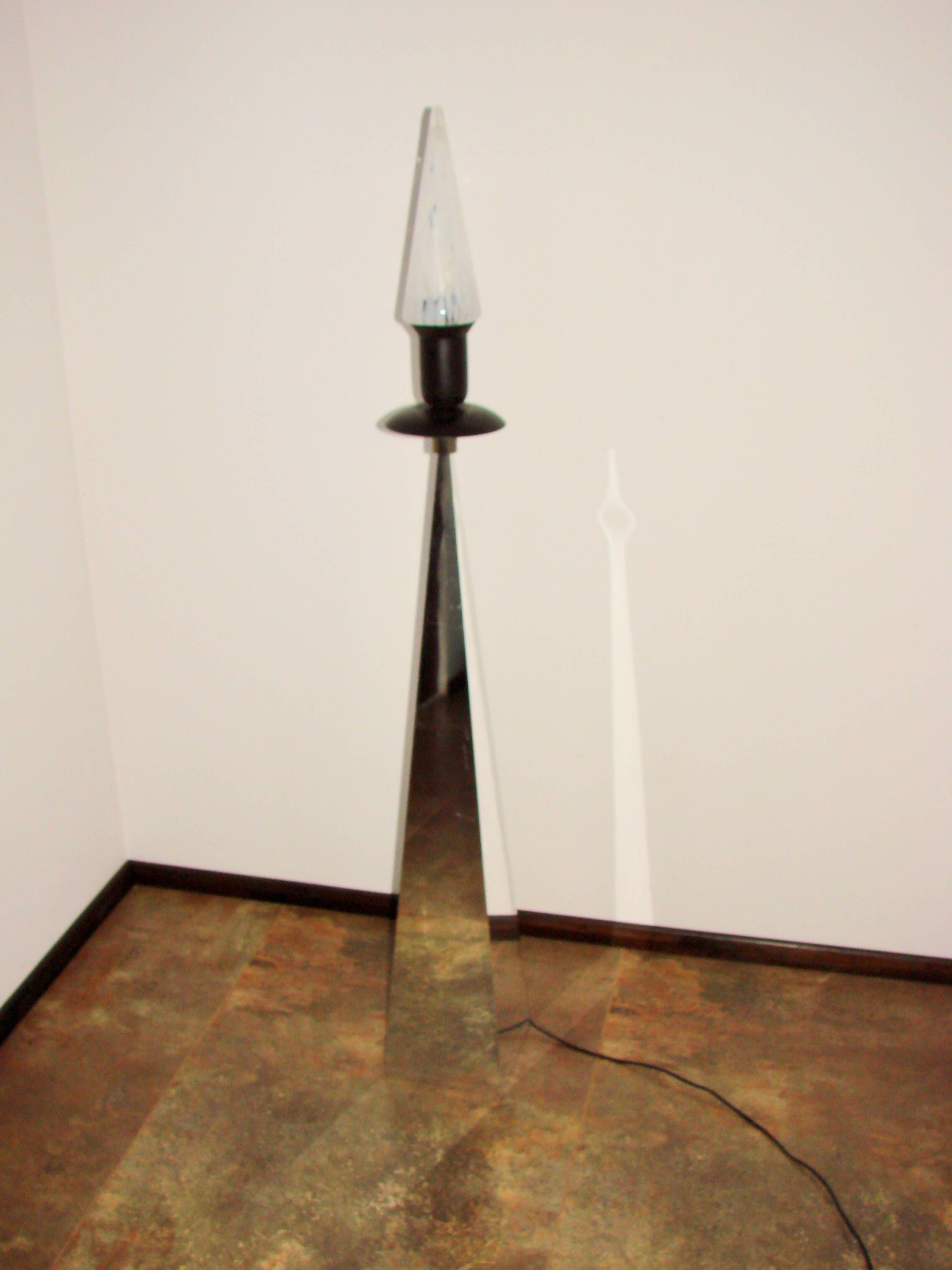 1990s floor lamp – metal and glass