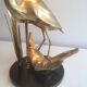 Lampe en laiton représentant un héron