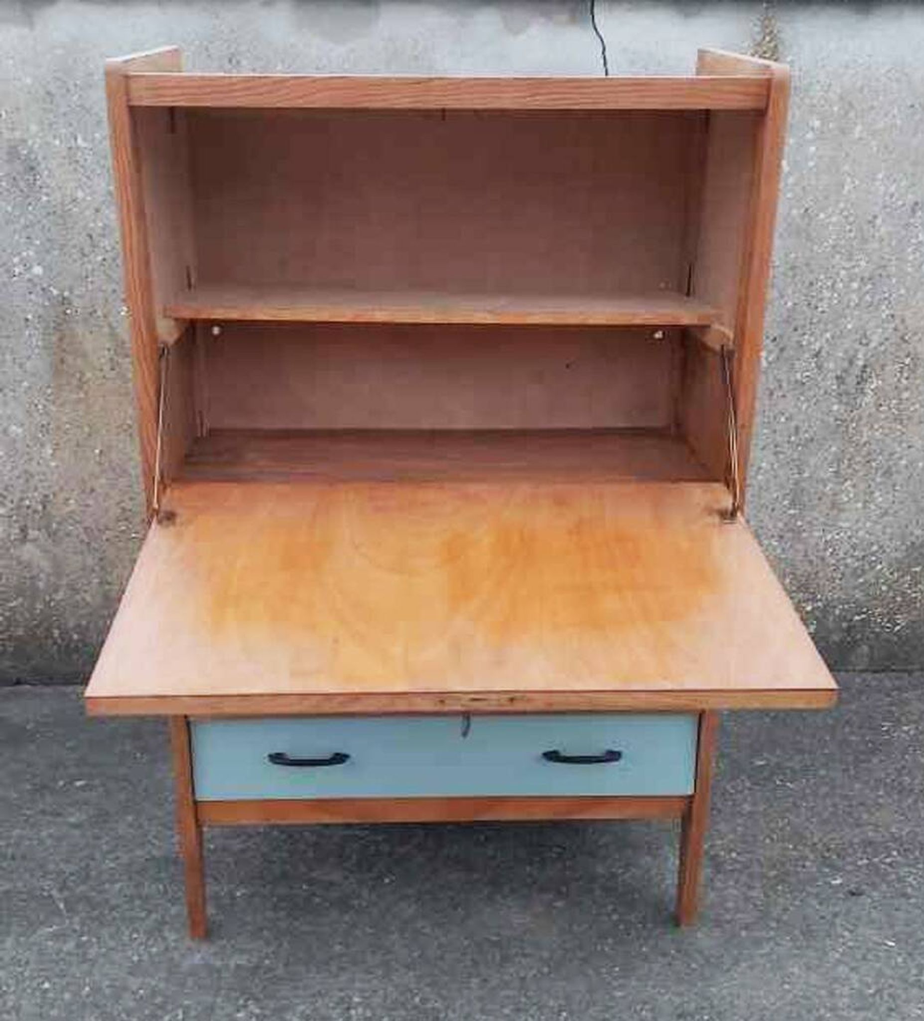 Secretary desk, drawers, vintage, revamped, 1960s
