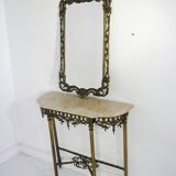 Console et son miroir en bronze doré