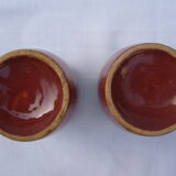 Set of two flamed sandstone cups