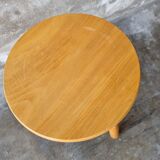 Brutalist wooden tripod stool