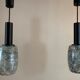Pair of 1970s Putzler grey marbled pendant lights