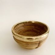 Rattan basket with brass rim 70-80