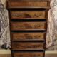 Chest of drawers / chiffonnier in solid walnut, Napoleonic III period – 19th century