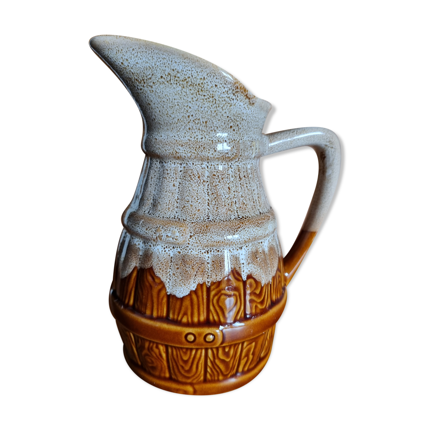 Pitcher vintage revol form barrel 1 l beige caramel