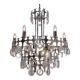 Sciolari chandelier `Ovali` 12 lights, silver with optical crystals, 1970`s ca, Italian, Rewired