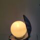 Shell lamp in blue and opaline ceramic