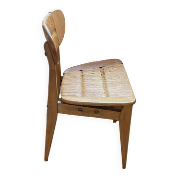 Chaise vintage bois 1958 « ellipse «