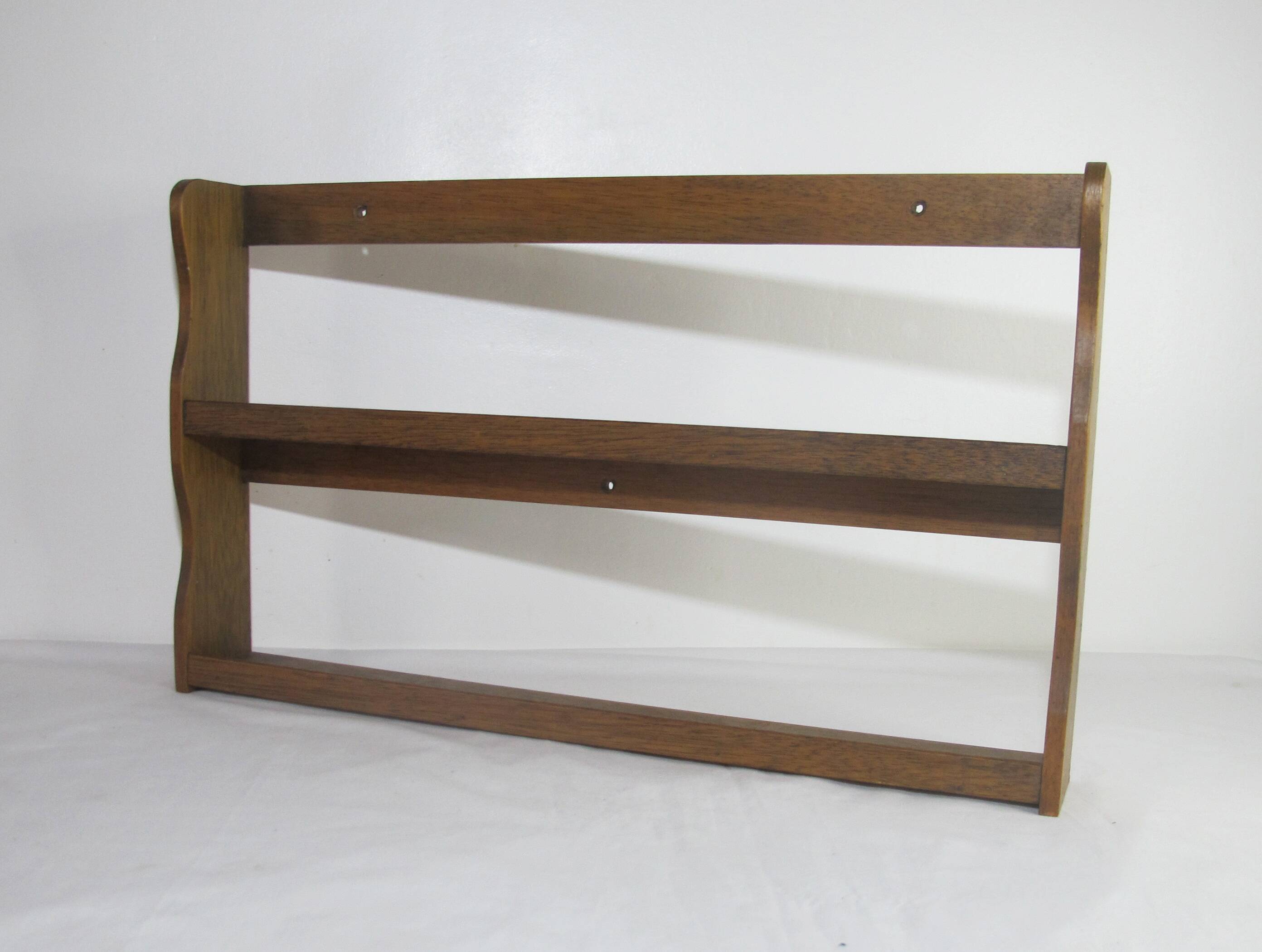 Vintage oak wall spice rack