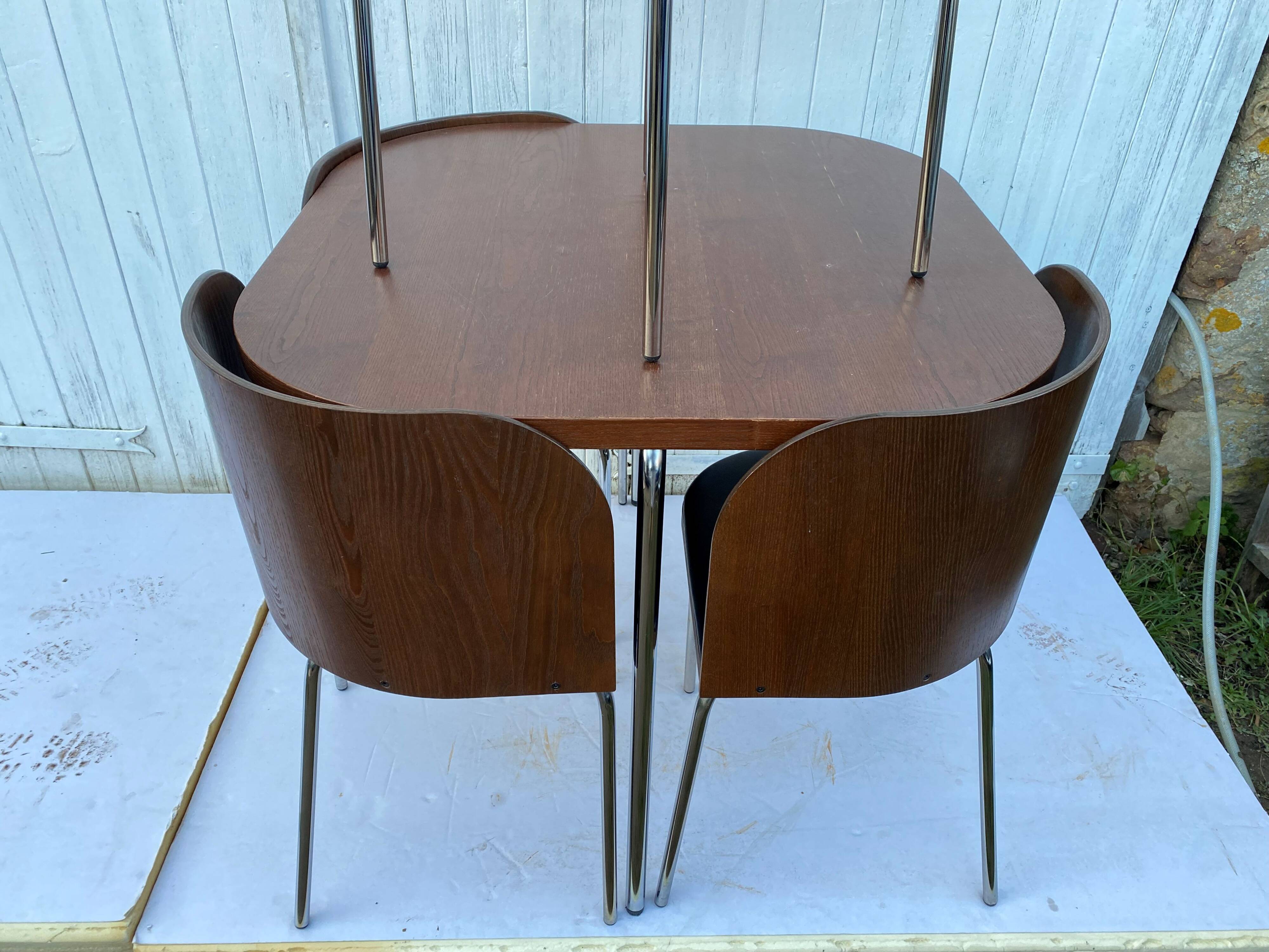 Fusion model table and 4 chairs set by Sandra Kragnert for Ikea Swedish 1970s
