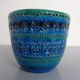 Italian Rimini Blue Ceramic Cachepot by Aldo Londi for Bitossi, 1960s