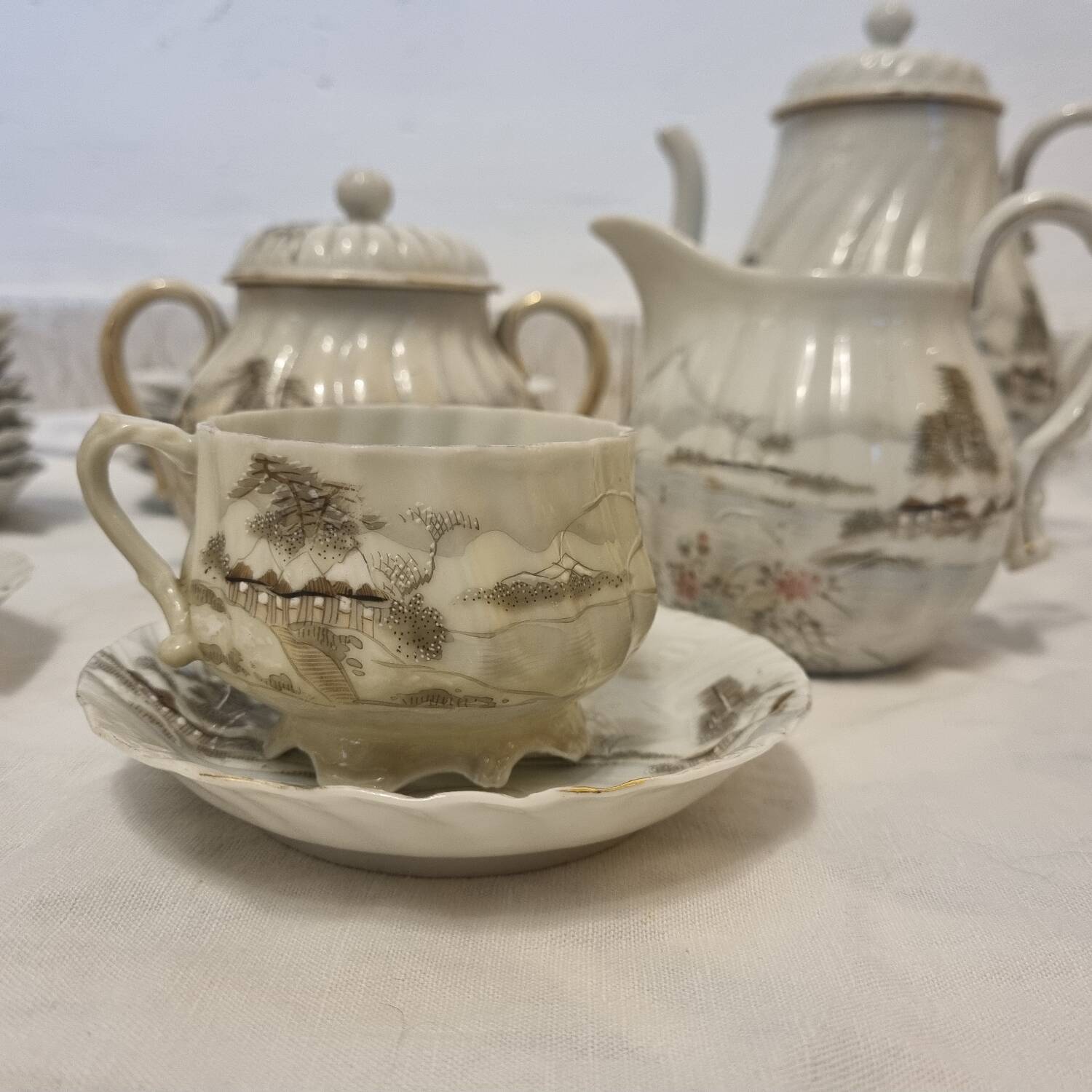 Asian tea set, fine Japanese porcelain