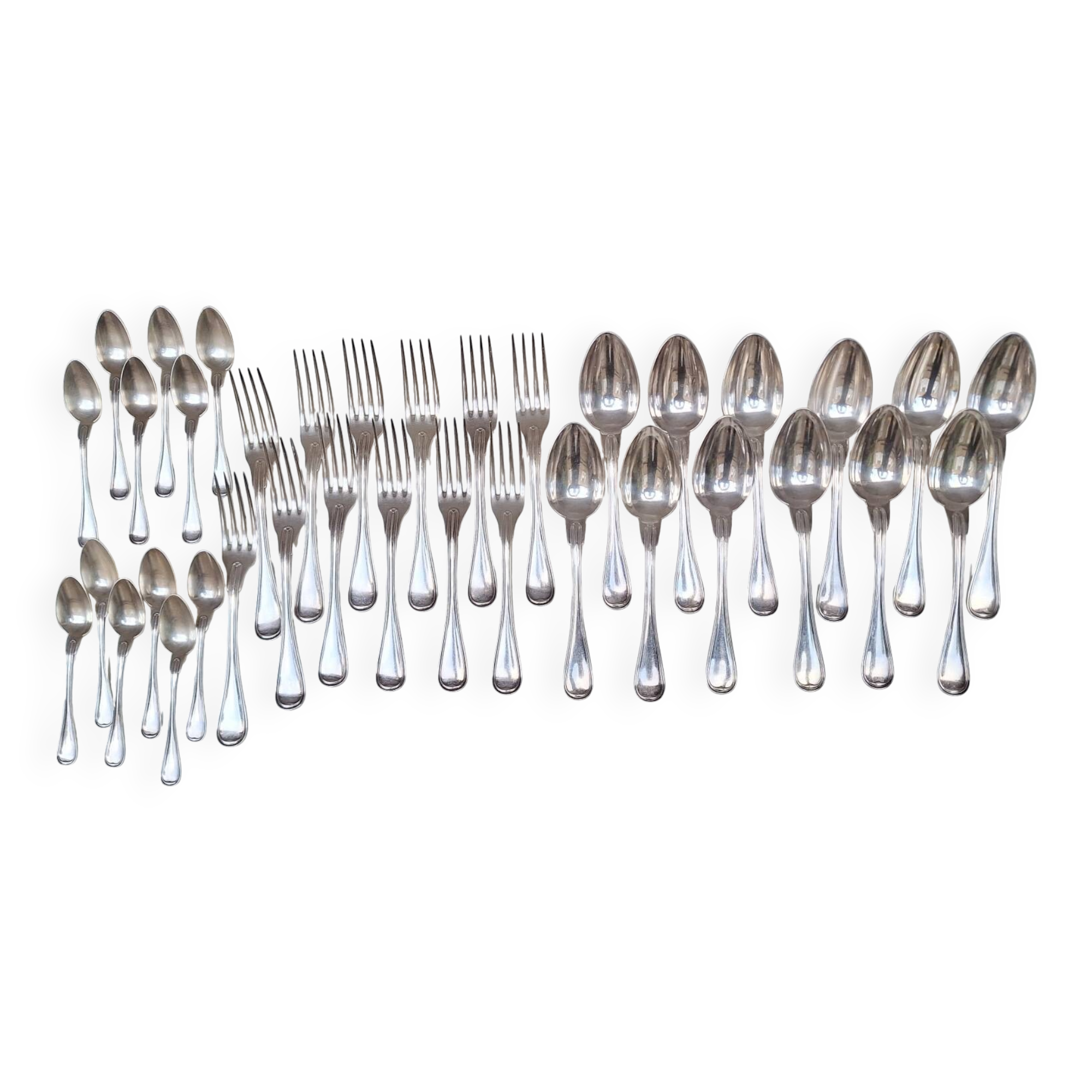 Partie de ménagère en métal argenté Christofle