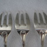 Fish service and its 6 silver-plated cutlery, crossed ribbon model