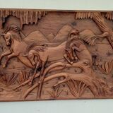 Wooden relief painting