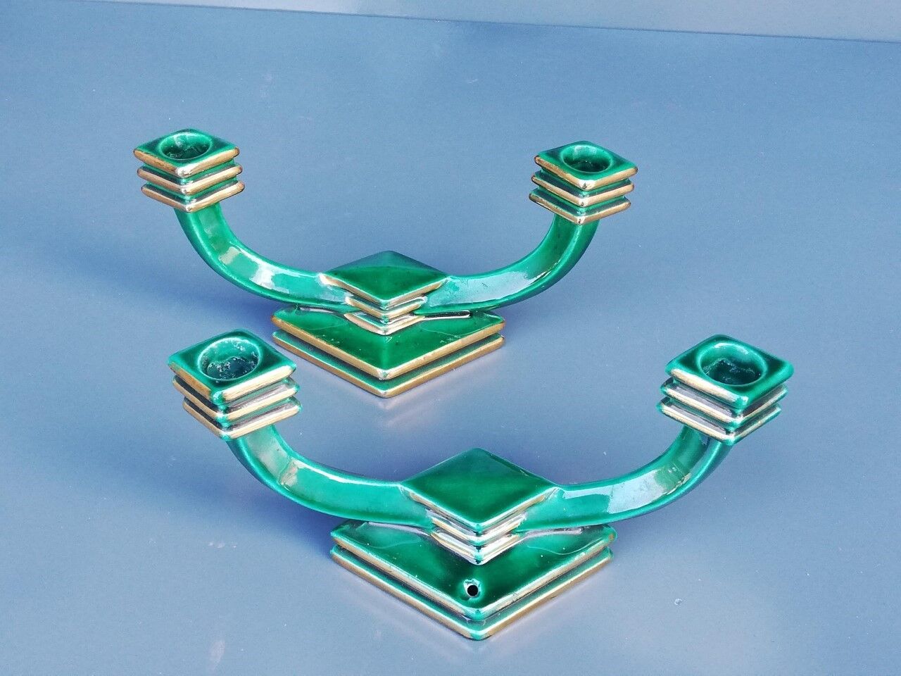 Pair of Art Deco candle holders 40s