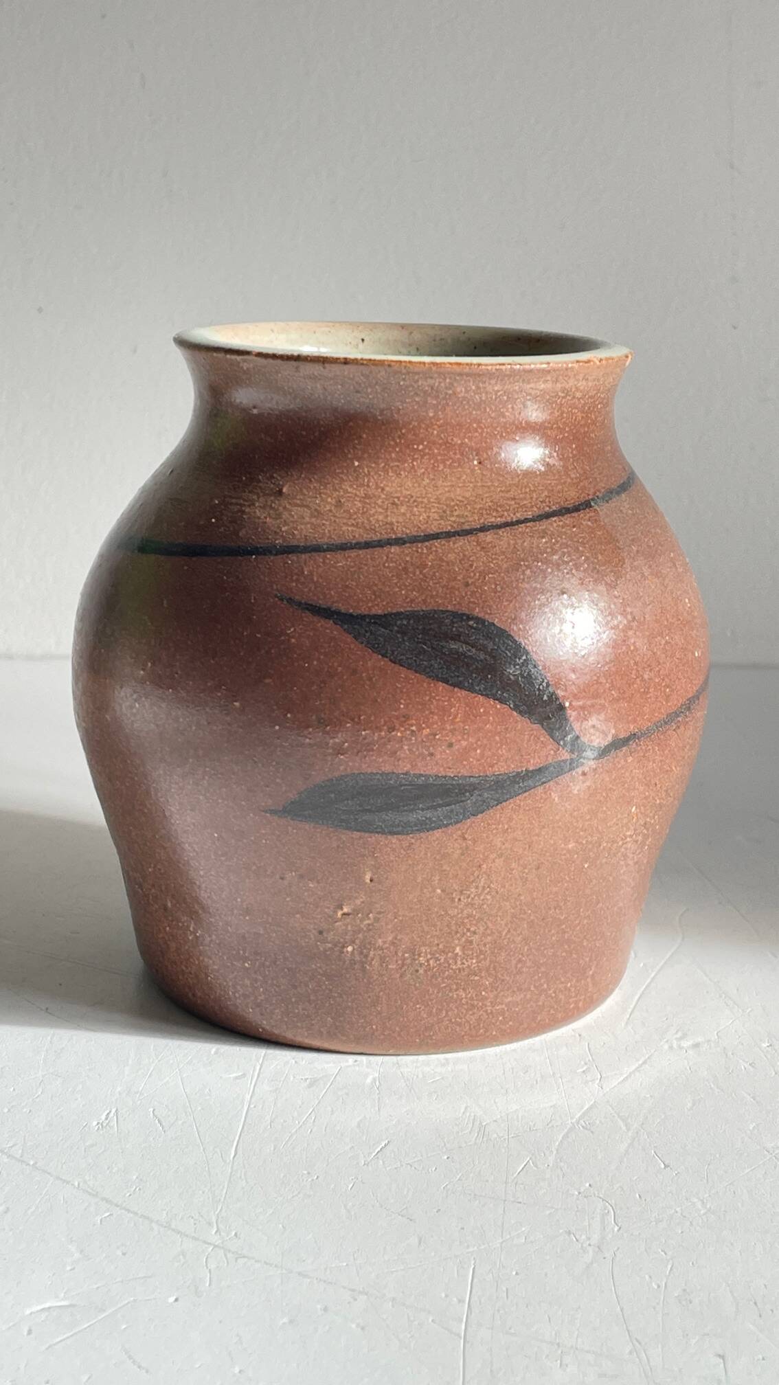 VASE Artisanal Signed Stoneware VINTAGE