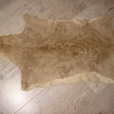 Curly tanned goatskin, floor mat, bedside vintage 55x100cm